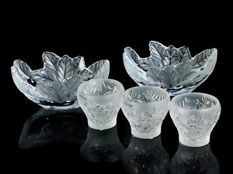 Konvolut von fünf Lalique-Schalen